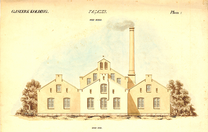 Howitz facadetegning af Kolding gasværk