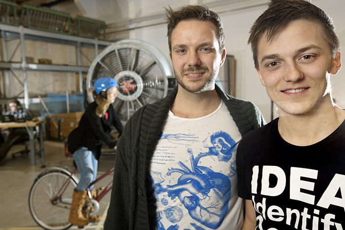 De to studerende bag vindforsøget, Kasper Villumsen og Lasse Hamborg Nielsen. Foto: Mikal Schlosser