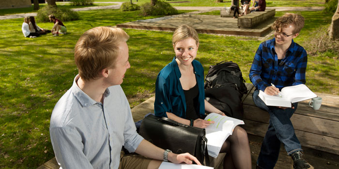 Students on DTU Lyngby Campus in May 2014. Photo: Mikal Schlosser