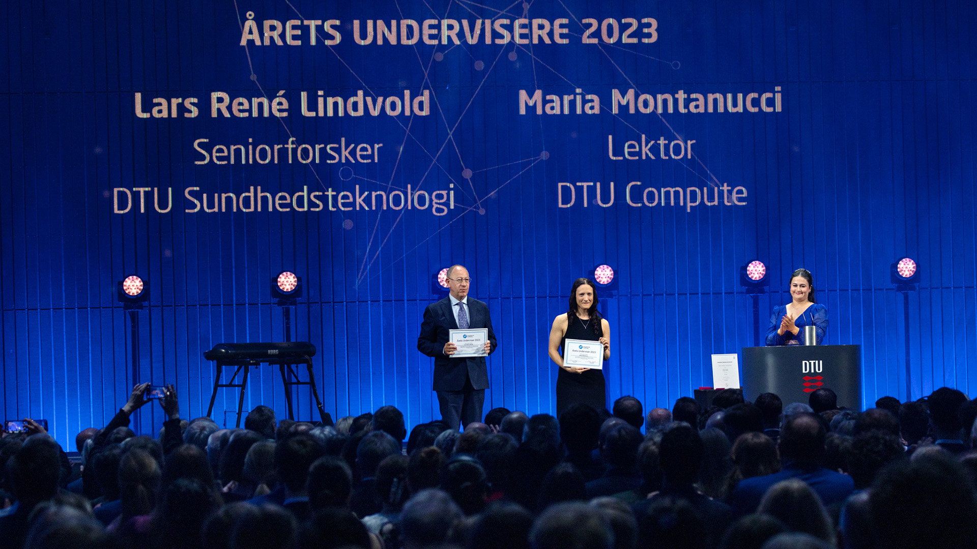 Hvert år udpeger de DTU-studerende årets undervisere. I år gik hæderen til Maria Montanucci, der er lektor på DTU Compute og Lars René Lindvold, der er seniorforsker på DTU Sundhedsteknologi.