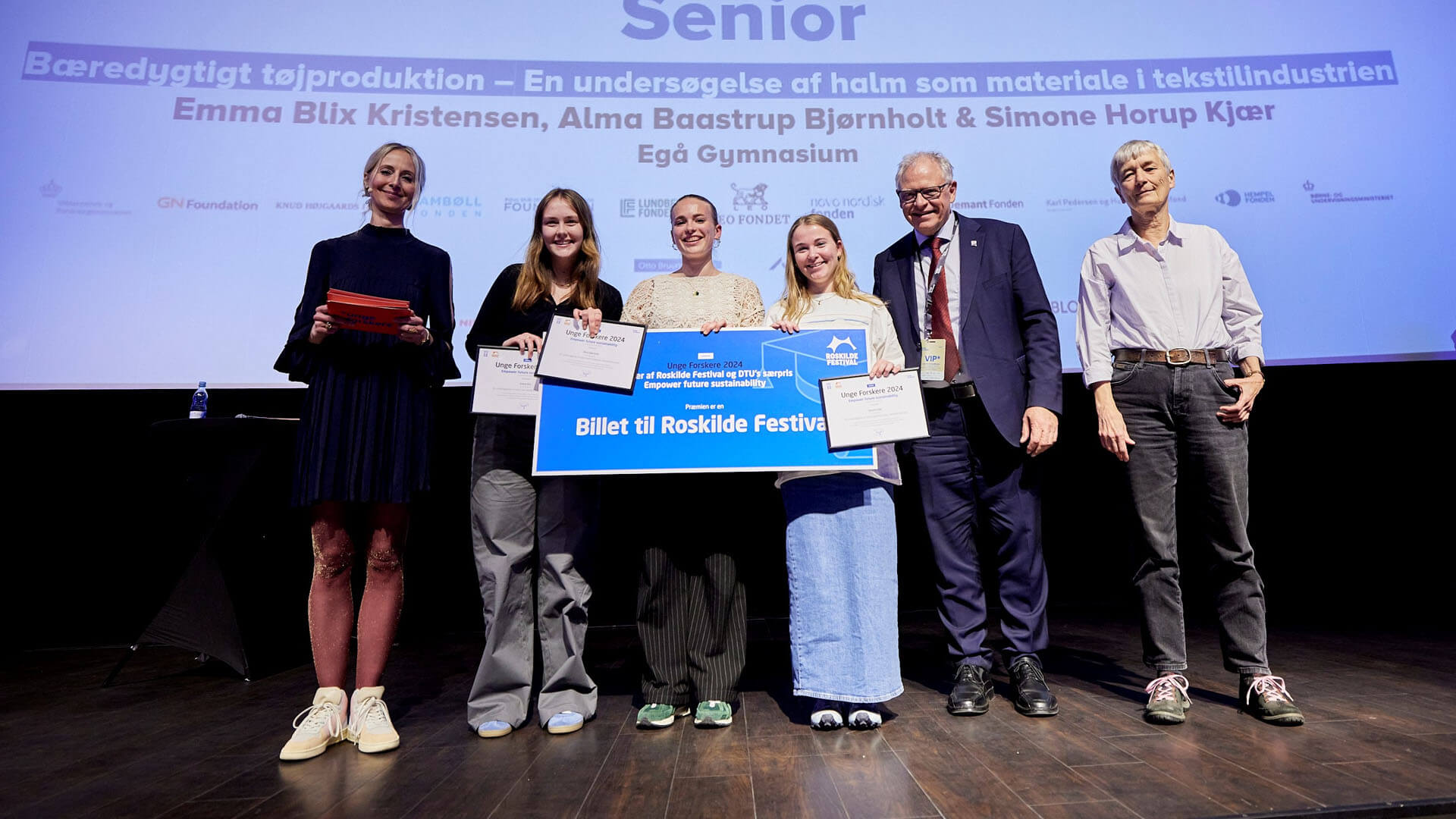 Emma, Alma og Simone, vindere af Unge Forskere Senior 2024