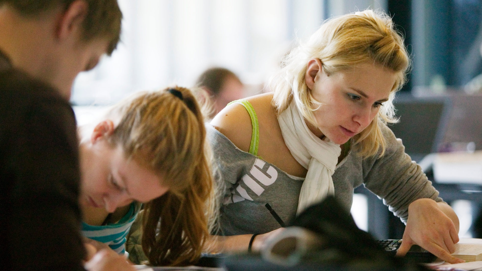 Young people studying.